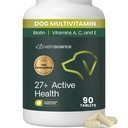 VetriScience 27+ Compresse per la salute attiva, Canine Plus Daily Multivitamin per i cuccioli e i cani adulti, Vitamine bilanciate, Minerali e Antiossidanti, Assistenza sanitaria e benessere, Duck, 90 Count