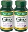 Lactobacillus Acidophilus Probiotic Supplemento - Probiotico giornaliero per la salute delle donne/maschi, 100 milioni di organismi, vegetariano, 1 servizio al giorno, 120 compresse,(Pack of 2)