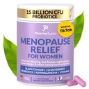 Integratori naturali per la menopausa per le donne - Integratori per l'equilibrio ormonale, Bloating & Mood Swings | Caldi Flash Menopause Rilievo w/Probiotics & Prebiotics, Nero Cohosh & Chasteberry