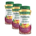Gummie Probiotiche Bounty della natura, Salute Immune & Equilibrio Digestivo, Ananas, lampone e Gummie di sapore arancione, 60 Ct (Pack of 3)
