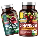 N1N Premium D-Mannose con Mirtillo & Hibiscus [1350mg], 120 capsule e supporto acido urico con 14 erbe potenti, 60 capsule, 2 Pack Bundle