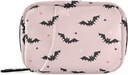 Borsa dell'organizzatore della pillola di viaggio di 7 giorni della scatola della pillola di Halloween Bats con la cerniera portatile settimanale della medicina della vitamina supplemento della borsa del contenitore