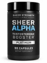 Sheer Strength Labs Testosterone Booster T-Booster per gli uomini - Dose clinicamente sostenuta, Formula più forte - Made in USA - Premium Blend of Fadogia Agrestis Tongkat Ali e Shilajit. 30 Serve
