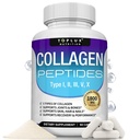 Toplux Multi Collagen Peptides Pills 1800 Mg Complex - Tipo I, II, III, V, X Premium Collagen Complex per una migliore pelle e capelli, Giunto forte, Proteine idrolizzate, per le donne degli uomini, 90 capsule, supplemento
