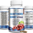 Estratto di bacche di biancospino 4:1 (120 capsule) Supporto di sistema immunitario, Super Antiossidante, Capsule di bacche di biancospino Concentrato da 2660mg