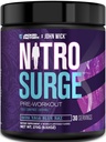 Jacked Factory X John Wick - Nitrosurge Wick Pre Workout Supplemento - Energia intensa, Battle-Ready Focus, Impegno inarrestabile, e Sheer Will - 30 Serve, Baba Yaga Blue Raz