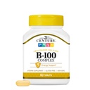 Tabelle di rilascio prolungate del complesso B-100 del XXI secolo, 60 conte (pacchetto di 1), Complesso di vitamina B ad alta potenza per il sistema nervoso, supporto energetico, comprende vitamina B1, B2, B6, Biotin & Calcium
