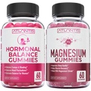Equilibrio ormonale & Magnesio Gummies per gomme muscolari, PMS Gummies Allevia Bloating & Mood Swings, Magnesio aiuta a prevenire ceppi & promuove il recupero del muscolo - 60 Vegan Gummies per bottiglia