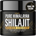 Shilajit Pure Himalayan Organic Resina - Natural Authentic Lab Tested Formula per gli uomini, le donne - No Heavy Metals - 600mg Max Strength con 85+ Trace Minerals Golden Grade Shilajit Supplement (1 pacchetto)