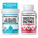 CHOICE del medico Advanced Gut Health Bundle: 60 miliardi di probiotici 30ct + Enzimi digestivi 60ct per Digestivi, Gut e Supporti sanitari Immune Costipazione occasionale, Diarrea, Gas e Bloating