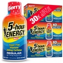 5 ore di ENERGIA Shots Forza regolare, Aroma di bacche, 30 conte, 1.93 Fl Oz, Zucchero Libero, Calorie zero, Aminoacidi e Vitamine B essenziali, Integratore alimentare, Sentire allerta ed energizzata, 200 mg di caffeina