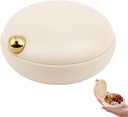 organizzatore di pillole di viaggio iplusmile, 4 scomparti caso di pillole portatile, scatola di contenitore di medicina quotidiana per le vitamine Integratori di olio di pesce, viaggio di affari Essentials (Beige)