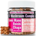 SHIZAM 17 Mushroom Complex Gummies per adulti Chaga Lions Mane Cordyceps Reishi Lion's Mane Turchiatail Tail, Migliore supplemento giornaliero per capsule & Powder Vitamins Super-Food Blend 10