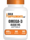 BulkSupplements.com Omega-3 Softgels - da Olio Algae, Olio Algae Omega 3 Supplemento - Gluten Free, 1 Softgel per Serving, 180 Conte (Pack of 1)