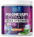 Magnesio Citrato Supplemento 350mg - Magnesio Citrato Polvere Bere Miscela Unflavored - Mag Citrato & Aquamin Integratori per Bone, Cuore e Supporto Muscolare, Zucchero Libero, Senza Glutine, Vegan - 60 Serve