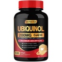 DRFOSTER Coq10 Ubiquinol 200mg, Coq10 200mg Softgels, Max Absorption Ubiquinol con Vitamina E & PQQ & Black Pepper, Antiossidante potente, 120 Softgels