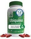 Ubiquinol 100mg 120 Softgels come Kaneka QH ridotto CoQ-10 | Stabilizzato - 3rd Party Testato | Biodisponibilità potenziata | Cardiovascular & Mitochondria Function Support | Non OGM by Health Thru Nutrition