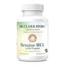 Dr. Clark Betaine HCL supplemento con Pepsin, 800mg, 100 capsule Gelatin