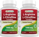 I migliori naturali L-Arginina L-Citrullina Complesso 1000 mg 250 compresse (250 conteggio)