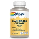 SOLARAY Citrato di magnesio 400mg - Supplemento di magnesio - Bone Salute, Muscolo, Rilassamento e Supporto per la salute del cuore - Assorbimento potenziato, Vegan, Gluten Free, Garanzia di 60 giorni, 60 Serve, 180 VegCaps