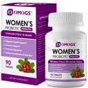 OMOGS Probiotico femminile, con estratto di mirtillo, Prebiotici organici & vitamina C, 90 miliardi di CFU, 18 Strains, Aiuto per aumentare l'immune, Digestivo, Gut Health & Women's Health, Gluten & Soy Free,90 compresse