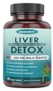 Integratore di cardo al latte per la pulizia del fegato Detox & Repair, Integratore al fegato con 450 mg di estratto di cardo al latte (80% Silymarin) per il supporto e la salute del fegato, GMO-Free, 120 capsule vegetali (60 giorni-fornimento)