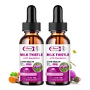 Supporto per la salute del fegato Liquido 2 Pack, 600mg Latte Thistle 80% Silymarin Extract & 250mg Dandelion Root Extract, Liver Cleanse Detox & Repair Fatty Liver Formula, Vegan, Non-GMO e All-Natural