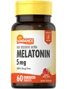 Sundance Melatonin 5mg compresse dissolve veloci | 60 conte | Natural Berry Flavor | Vegetariano, Non OGM e Gluten