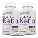Laboratori giustificati (2 Pack Lifestyle Keto Pills 1275MG Nuova e migliore formula contiene Aceto di sidro di mele Polvere di olio di oliva Extra Vergine Polvere di tè verde 120 capsule