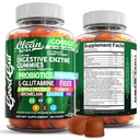 Enzimi digestivi con probiotici e prebiotici per la salute digestiva Gummies & L-Glutamina per la salute del fegato Bromelain Apple Pectin Inulin FOS Plant Based Vegan Gummy Vitamins