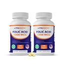 Acido folico Vitamatico 1000 mcg (1 mg) – 240 compresse vegetariane (pacchetto di 2) 1667 mcg DFE – Vitamina B9 per la salute prenatale, cardiaca e cellulare