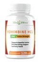 Yohimbine HCL Bark Extract Extra Forza Supplemento 5mg x 120ct Capsule Premium Fat Burner, Perdita di peso, Controllo dell'appetito, Supporto maschile, Energia e altro ancora