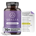 Qualia Magnesium+ | Doctor-Formulated. Formula Premium | Alta biodisponibilità | 10 forme di magnesio e 70+ minerali | Mood rilassato, sonno riposante, & Esercizio di recupero