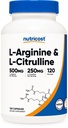 Nutricost L-Arginina L-Citrulline Complex 750mg, 120 capsule - Non-GMO