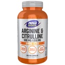 NOW Nutrizione sportiva, Arginina & Citrullina 500 mg/250 mg, Aminoacidi, 240 capsule di veg