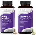 LifeSeasons Breathe-X con Capaci-T polmonare - Allergy & Respiratory Support - Relief Sinus ad azione rapida - Aumenta la capacità di ossigeno & riduce il muco - 180 capsule