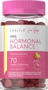 Carlyle Hormonal Balance per Donne &amp; PMS Supplement | 70 Gummies | Vitamin Complex | con Iron | Vegan, Non OGM, Gluten Free | for Her