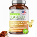 Purity Labs CLA Integra 4500MG - Olio Safflower non OGM - Supporta energia, perdita di peso, salute del cuore e salute del muscolo - 180 Gel morbidi
