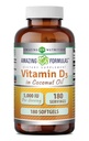 Stupefacente formula vitamina D3 con olio di cocco Supplemento | 5000 IU Per Serving | 180 Softgels | Non-GMO | Gluten Free | Made in USA