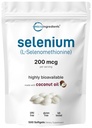 Micro Ingredienti Integratori di Selenio per Donne & Uomini 200mcg, 500 Softgels con Olio di cocco | Minerale di Traccia Essenziale come Selenometionina | Antiossidante per Energia, Cuore e Supporto Immune