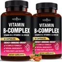 Complesso di vitamina B per uomini e donne - Made in USA - B-Complex: B1, B2, B3, B5, B6, B7, B8, B9, B12 con vitamina C, Choline, Inositol - Energy, Brain & Heart Support Supplement - 120 capsule vegane