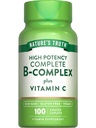 Vitamina B Complex Plus Vitamina C | 100 Caplets | Vegan, Non OGM & Gluten Supplemento gratuito