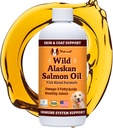 Natural Dog Company Wild Alaskan Salmon Oil Formula con Omega 3, Fish Oil for Dogs Supplement, Skin & Coat Dog Oil, Itchy Relief, Immune Support for Joints & Heart, Food Topper, 8 oz.