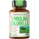 Estratto di Spirulina Organica e Clorella - Capsule Spirulina con Polvere di clorella per Immune, Antiossidante & Energy Support. Super Green nutriente. Vegan & Non OGM. Terza Parte Testata. 60 tappi