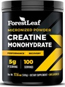 ForestLeaf Micronized Creatine Monohydrate Powder - Massimizzare la crescita e la forza del muscolo - Creatina non aromatizzata per le donne e gli uomini - 5G Per Serving - 100 Serve