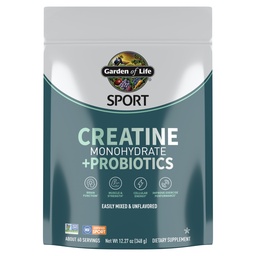 Creatina monoidrato polvere per le donne e gli uomini da giardino della vita, micronized pre allenamento con probiotici per muscolo, resistenza, prestazioni, amino energia sportiva, circa 60 facili da miscelare porzioni non aromatizzate
