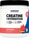 Nutricost Creatina Monoidrato + Idratazione Watermelon aromatizzato (30 Serve) - 7 Vitamine & Minerali, 5000mg di Creatina Per Serve