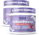 ColonSweep - Pulitore del colon della polvere di Husk di Psyllium profumato di fragola, 7.8 oz. Supporto del supplemento di fibra per la salute del fegato - Cleanse per il sollievo di Bloating & Detox- 30 Servings (Pack of 2)