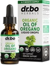 Olio di origano Gocce liquide organiche - 6 mesi di fornitura olio organico di origano gocce estratto di tintura liquida, pulizia, disintossicazione, supporto immunitario, salute del fegato digestivo - Pure Vegan Non-GMO Erboristeria 1 oz