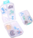 1Pack Travel Pill Organizer - 10 scomparti Pill Case, Compact e Portable Pill Box, Perfetto per lo Storage On-The-Go, Portachiavi per Purse White